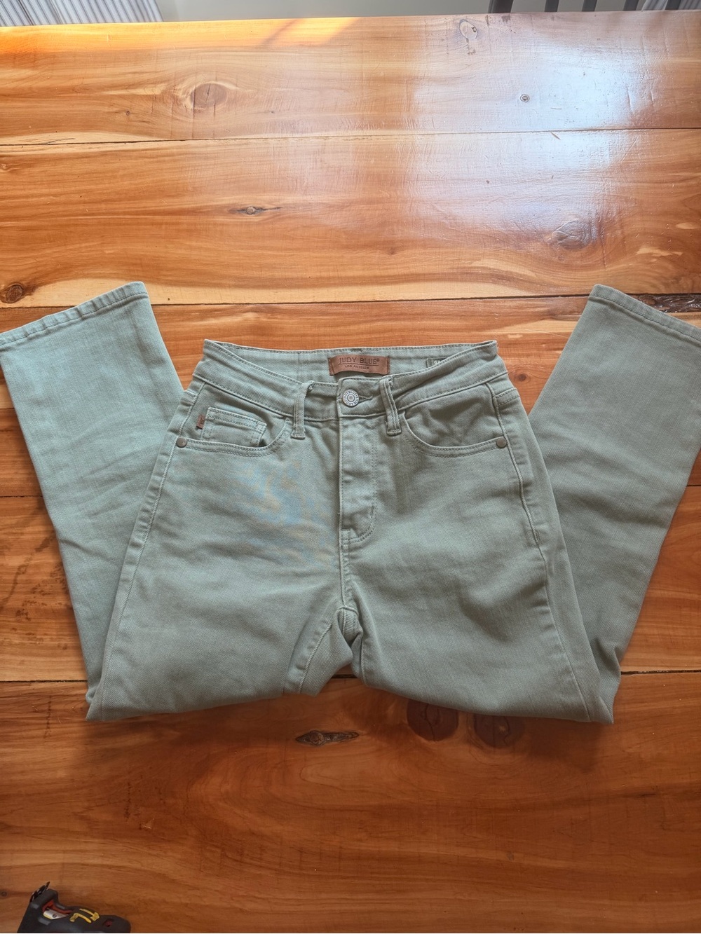 Judy Blue Olive Green Mid-Rise Jeans, Capri Style, 0/24, Stretchy Summer Jean